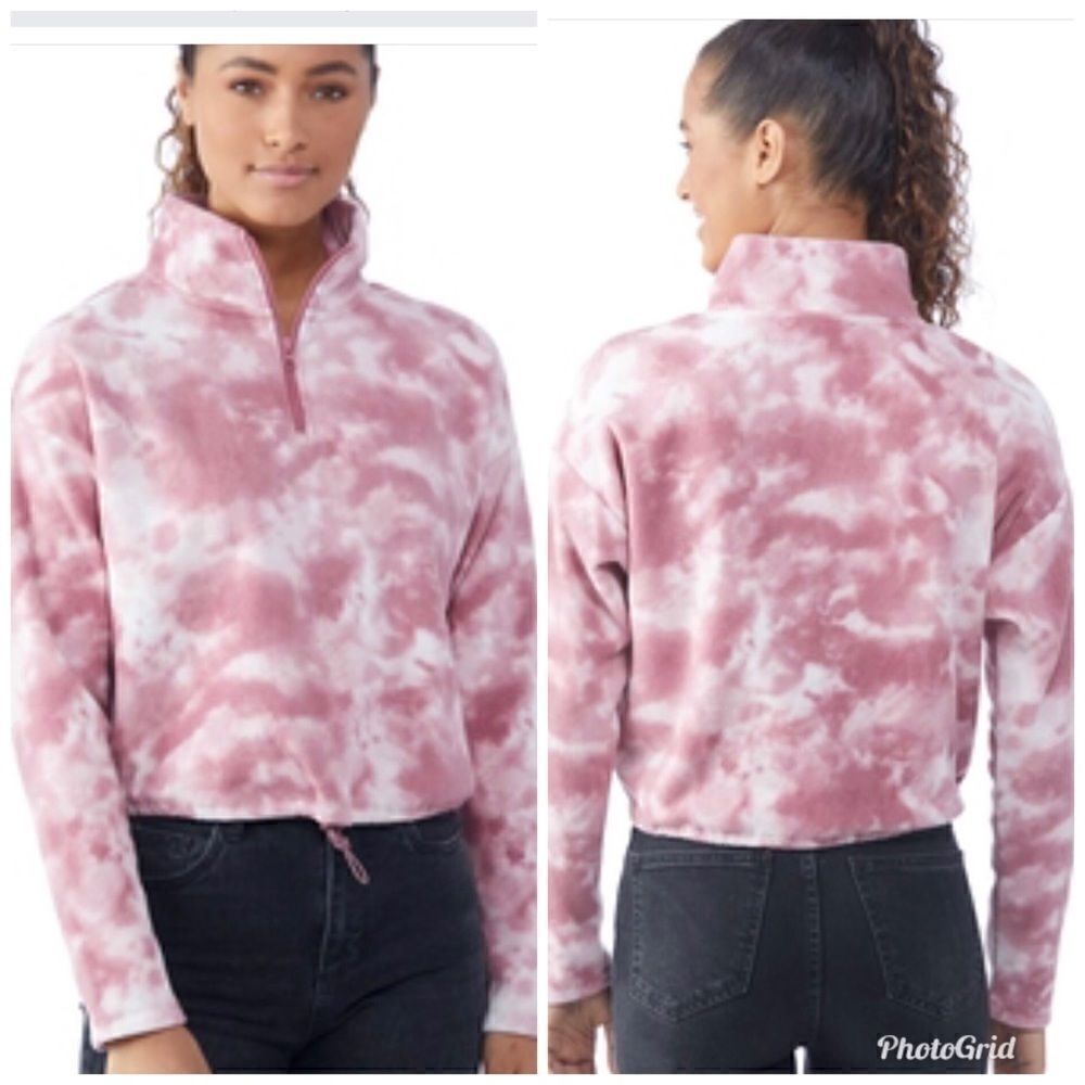 PINK Rose sweatshirt pink and white size L juniors Barbie core